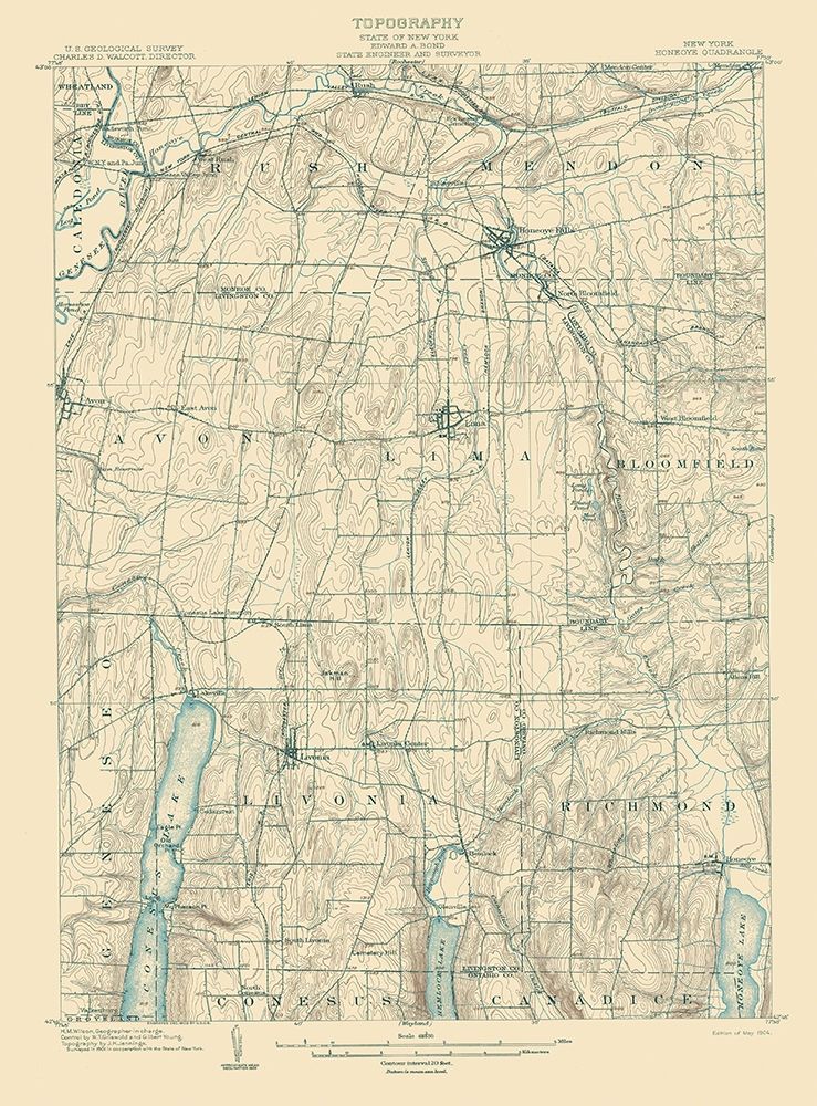 Honeoye New York Quad - USGS 1904