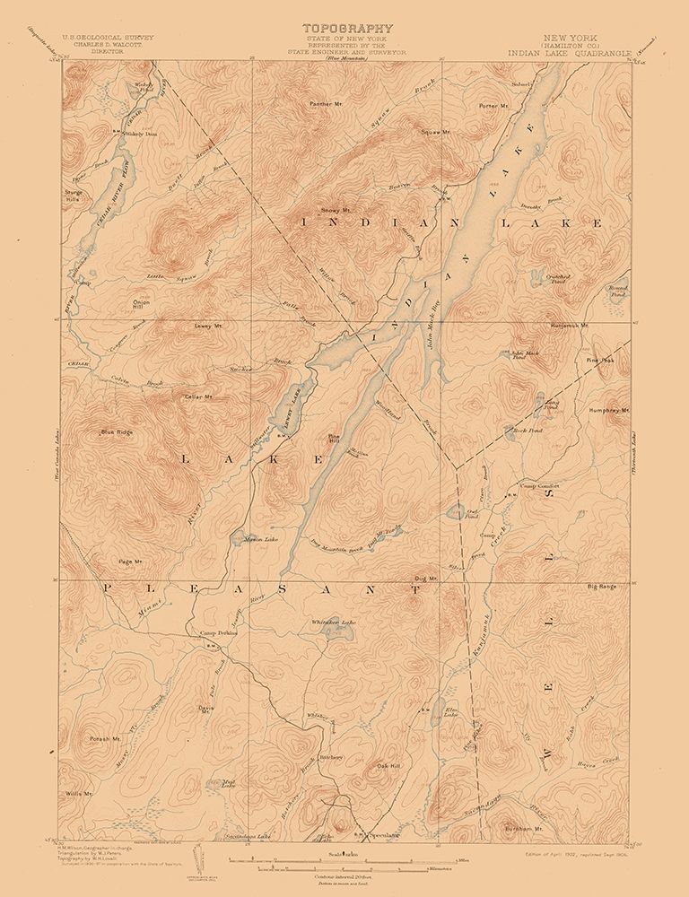 Indian Lake New York Quad - USGS 1902