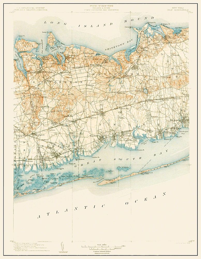 Islip New York Quad - USGS 1904