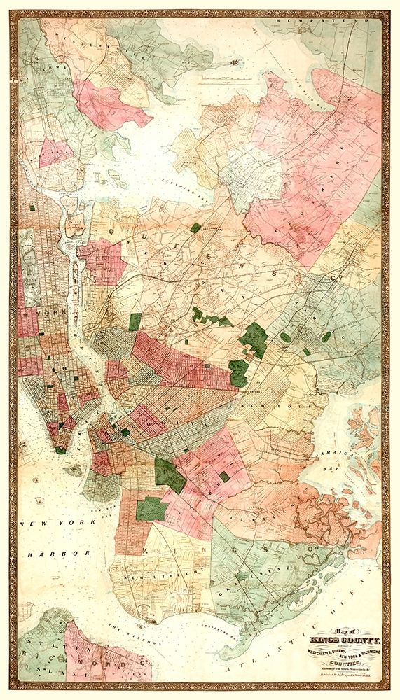 Kings New York Landowner - Dripps 1890