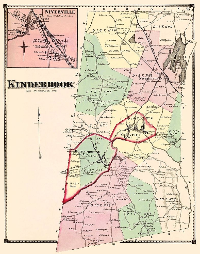 Kinderhook New York Landowner - Beers 1873