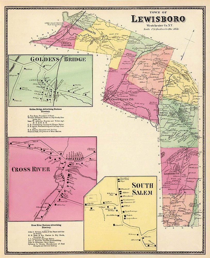 Lewisboro New York Landowner - Beers 1868