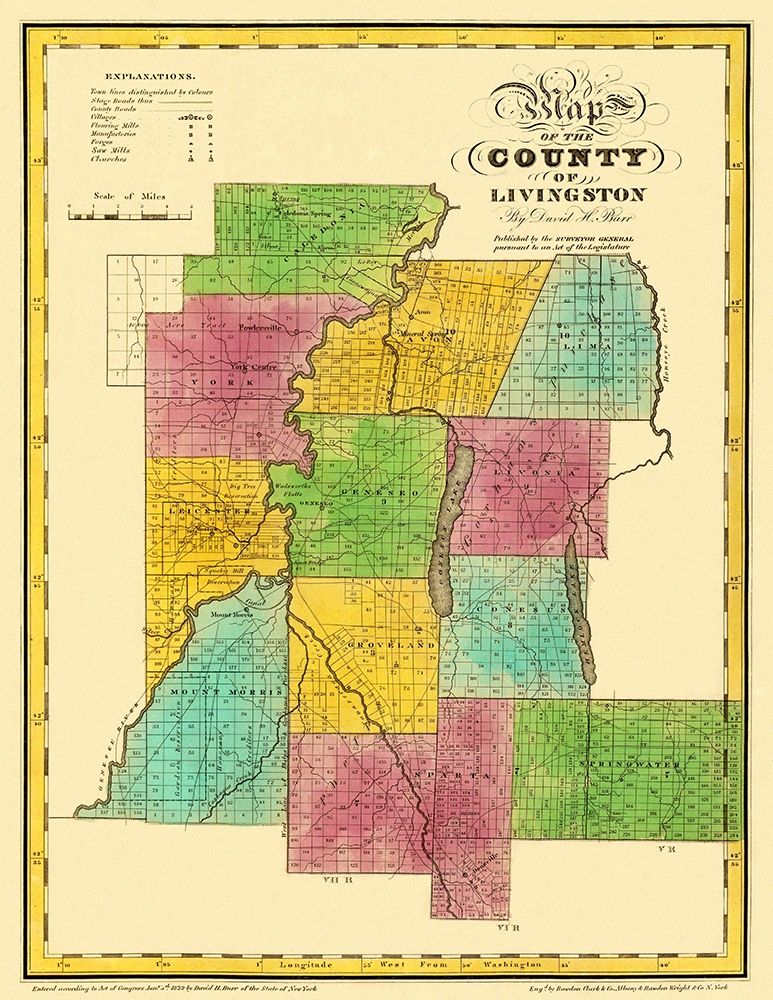 Livingston New York Landowner - Burr 1829