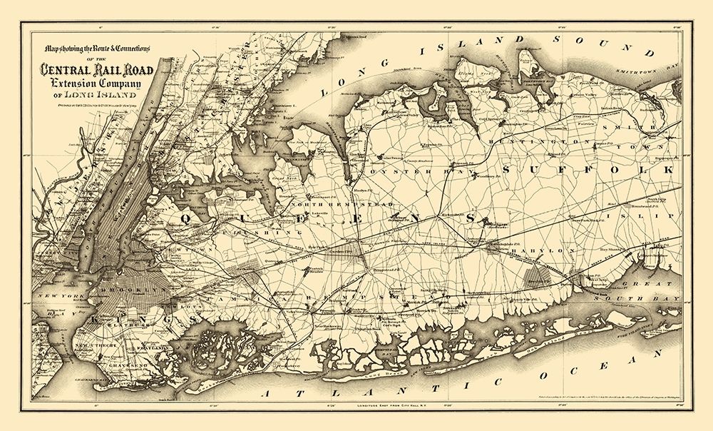Central Railroad Extension of Long Island 1873