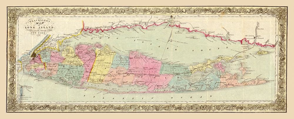 Long Island New York - Colton 1857