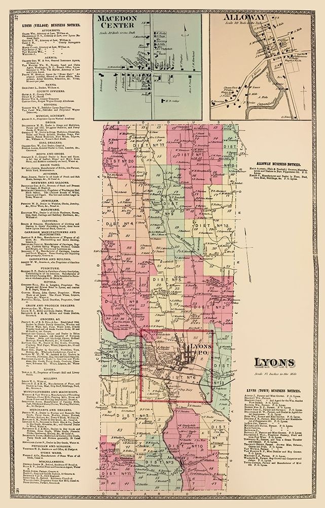 Lyons New York Landowner - Beers 1874