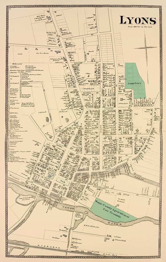 Lyons New York Landowner - Beers 1874