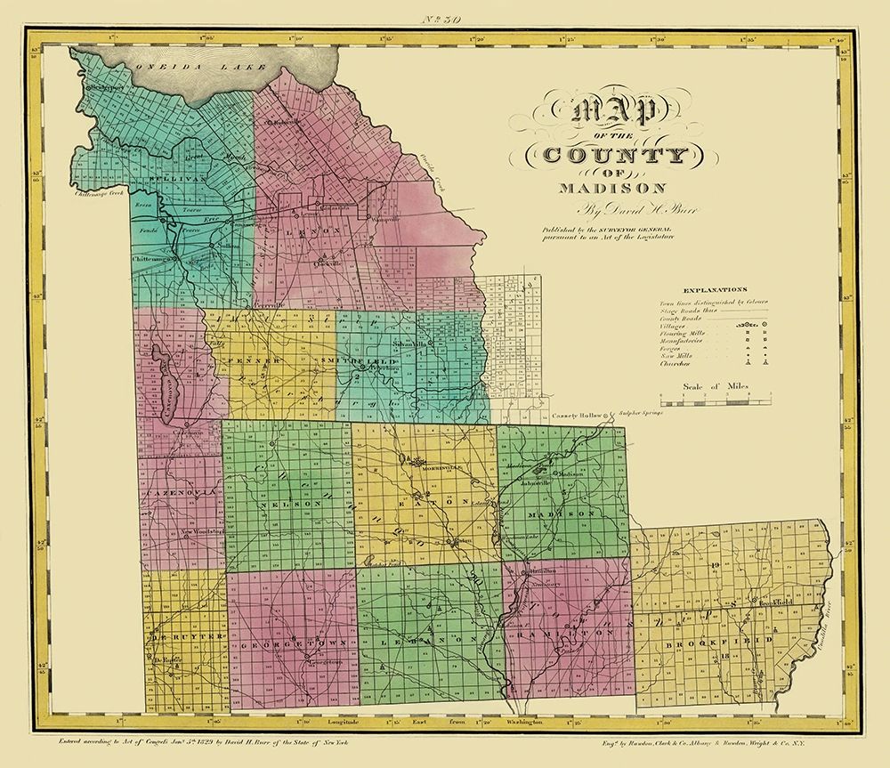 Madison New York Landowner - Burr 1829