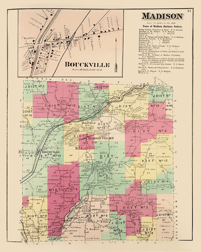 Madison New York Landowner - Whitman 1875