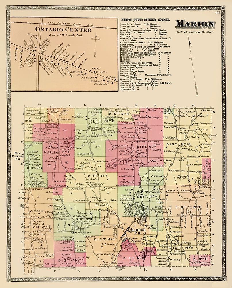 Marion New York Landowner - Beers 1874