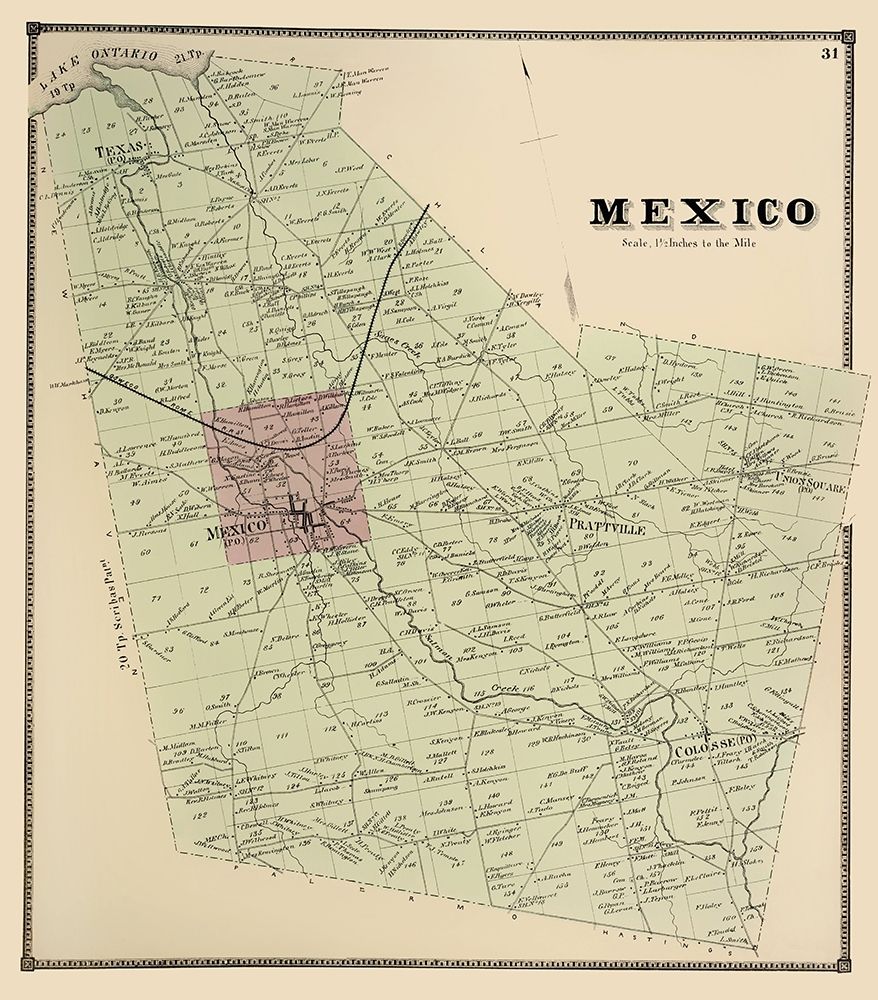 Mexico New York Landowner - Stone 1866