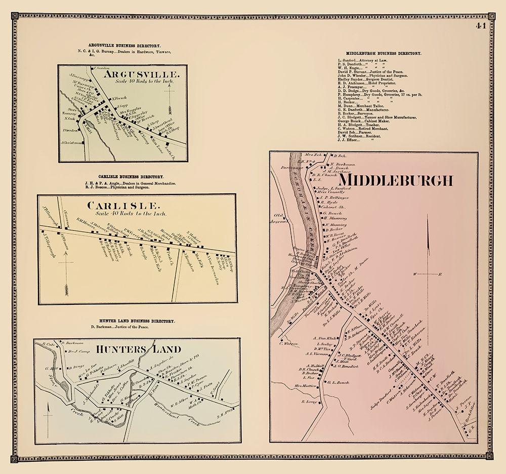 Middleburgh New York Landowner - Beers 1866