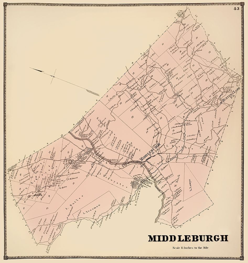 Middleburgh New York Landowner - Stone 1866