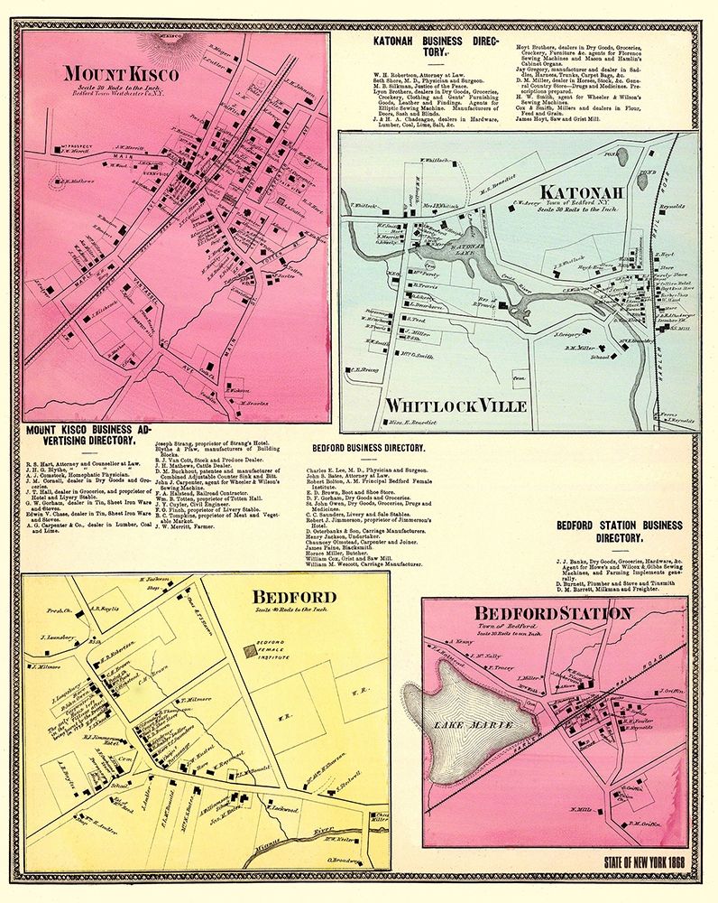 Mount Kisco New York Landowner - Beers 1868