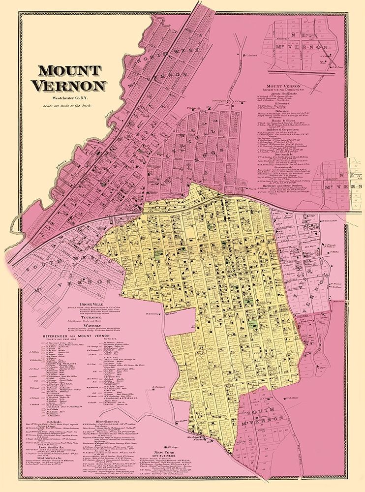 Mount Vernon New York Landowner - Beers 1868