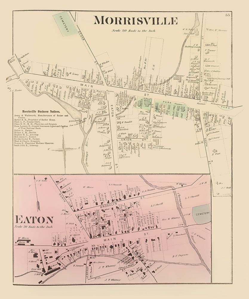 Morrisville New York Landowner - Whitman 1875