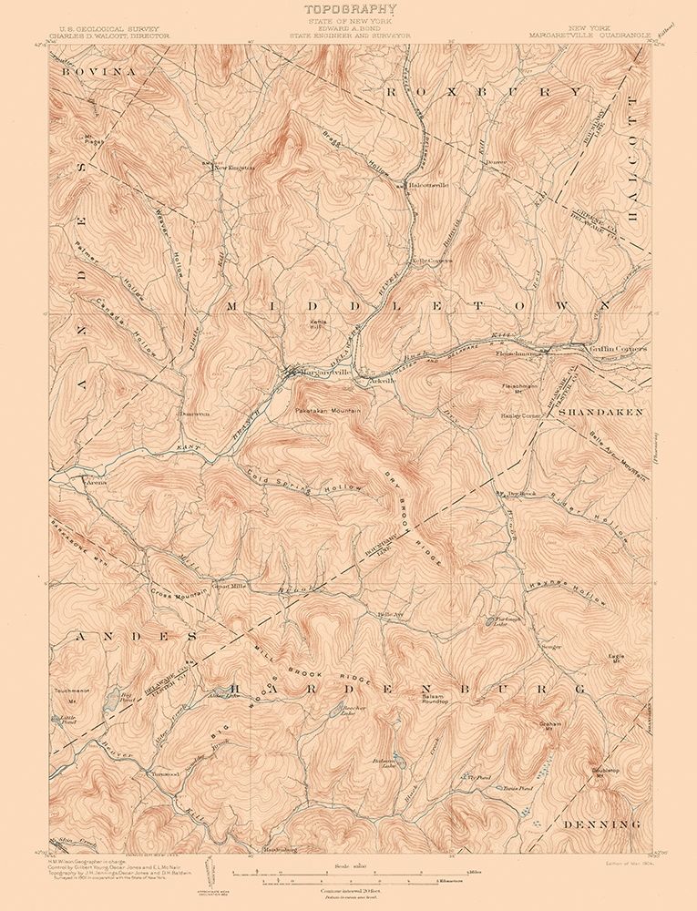 Margaretville New York Quad - USGS 1904