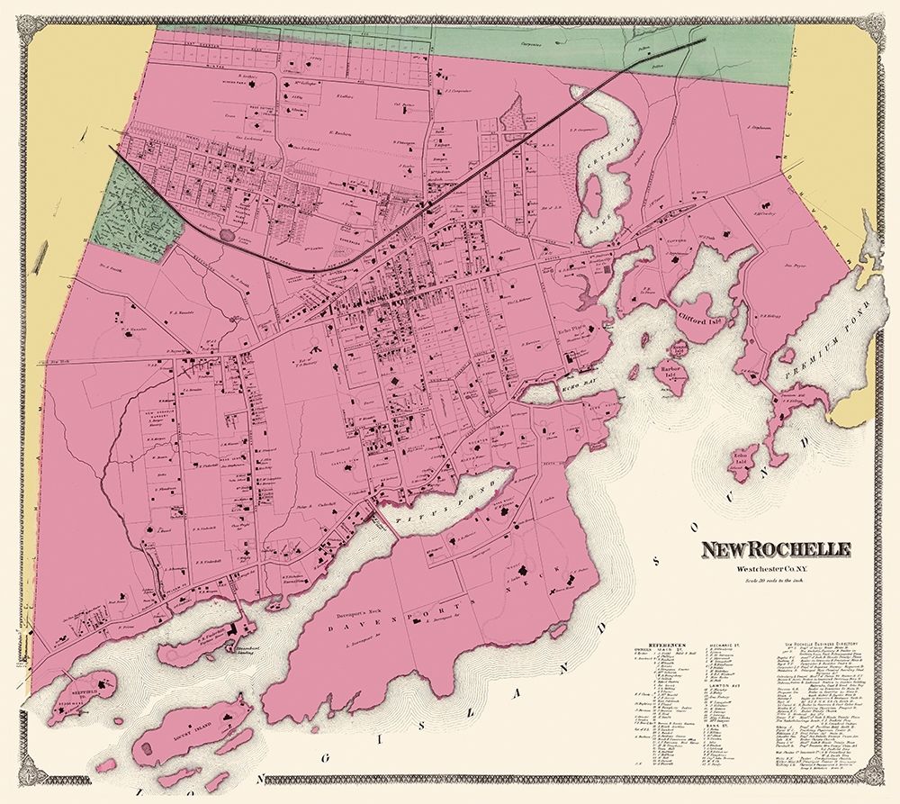 New Rochelle New York Landowner - Beers 1868