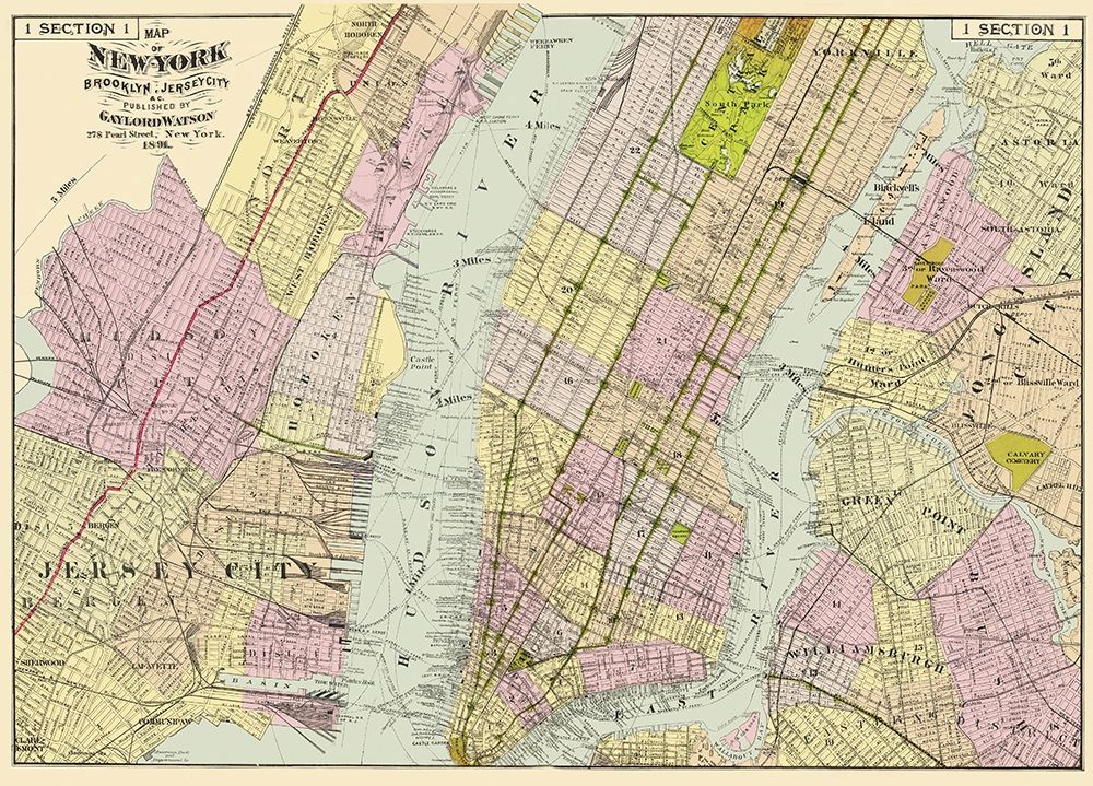 Brooklyn, Jersey City New York - Watson 1891