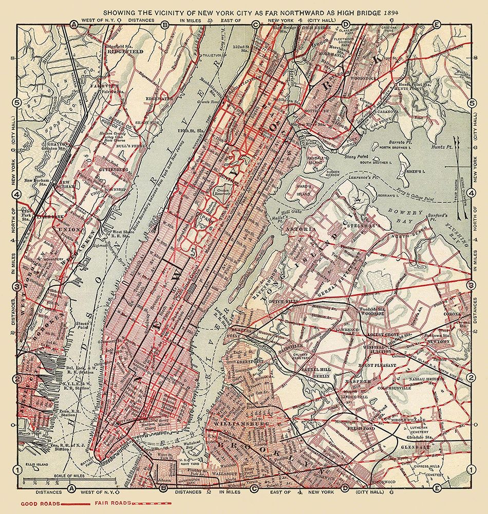 New York City Northward to High Bridge - 1894