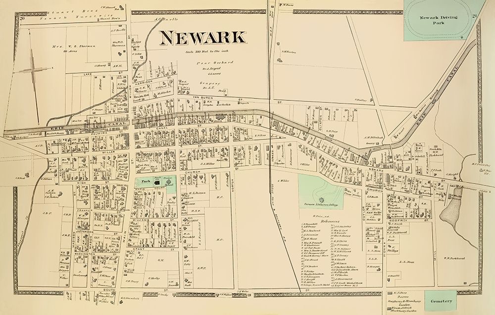 Newark City New York Landowner - Beers 1874