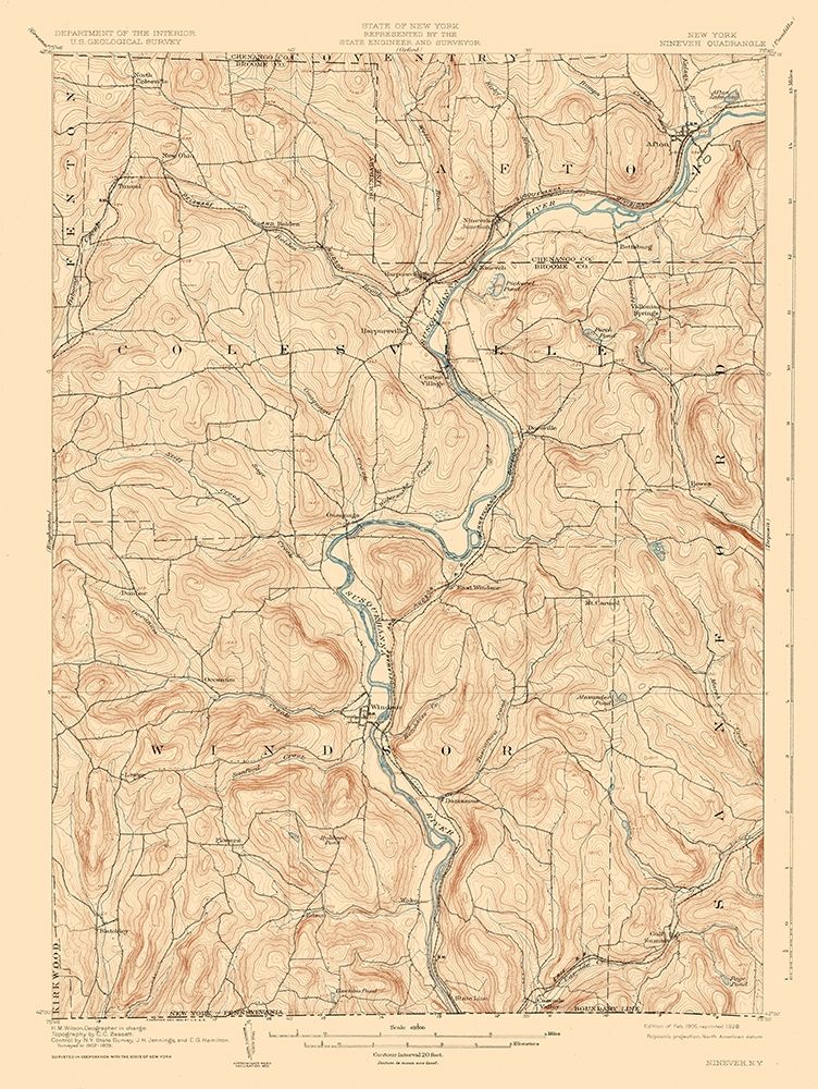 Neneveh New York Quad - USGS 1905