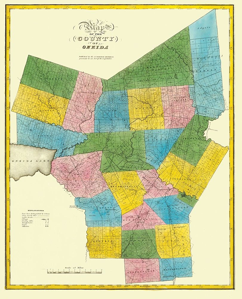 Oneida New York Landowner - Burr 1829