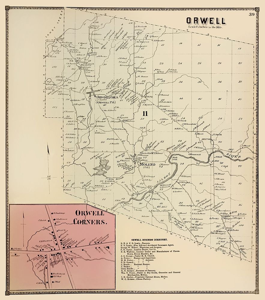 Orwell New York Landowner - Stone 1867