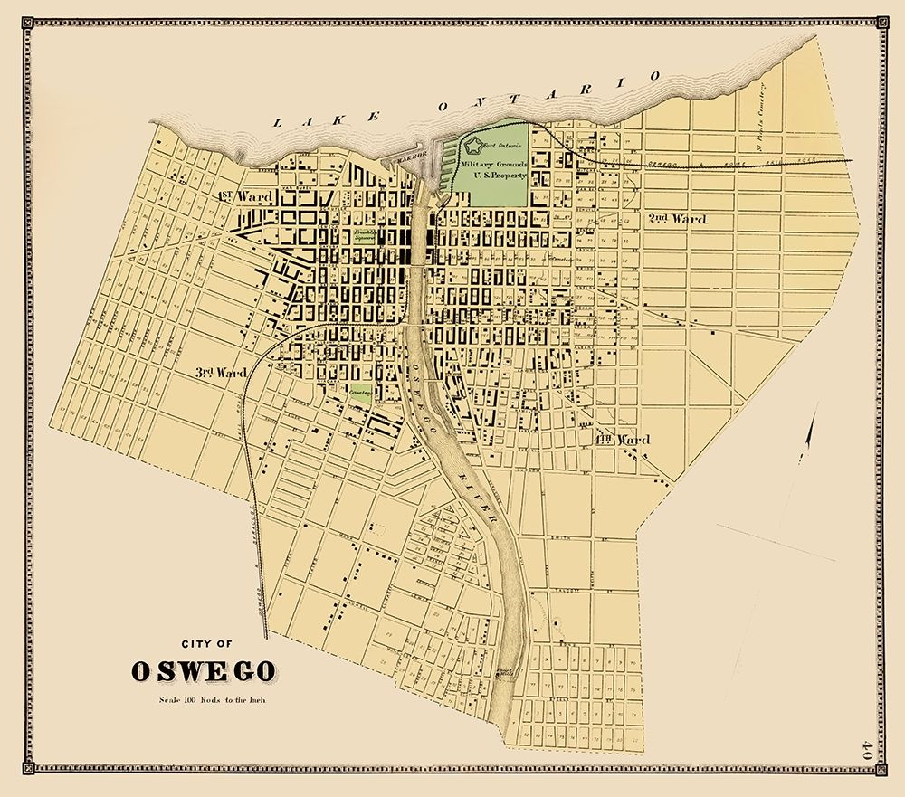 Oswego New York Plat - Stone 1866