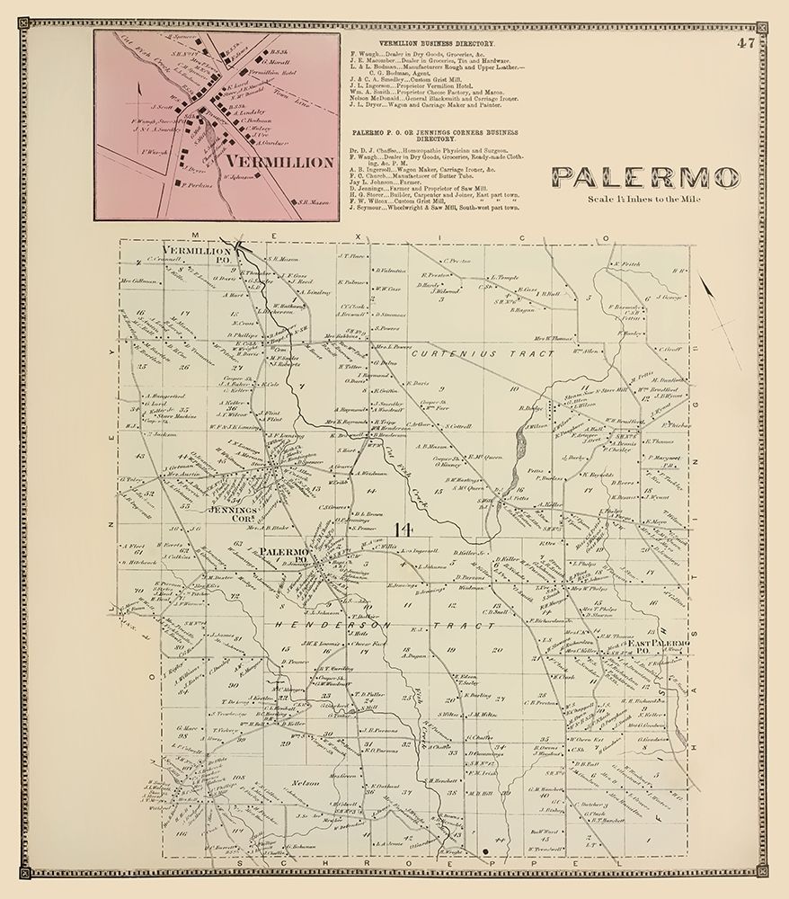 Palermo New York Landowner - Stone 1866