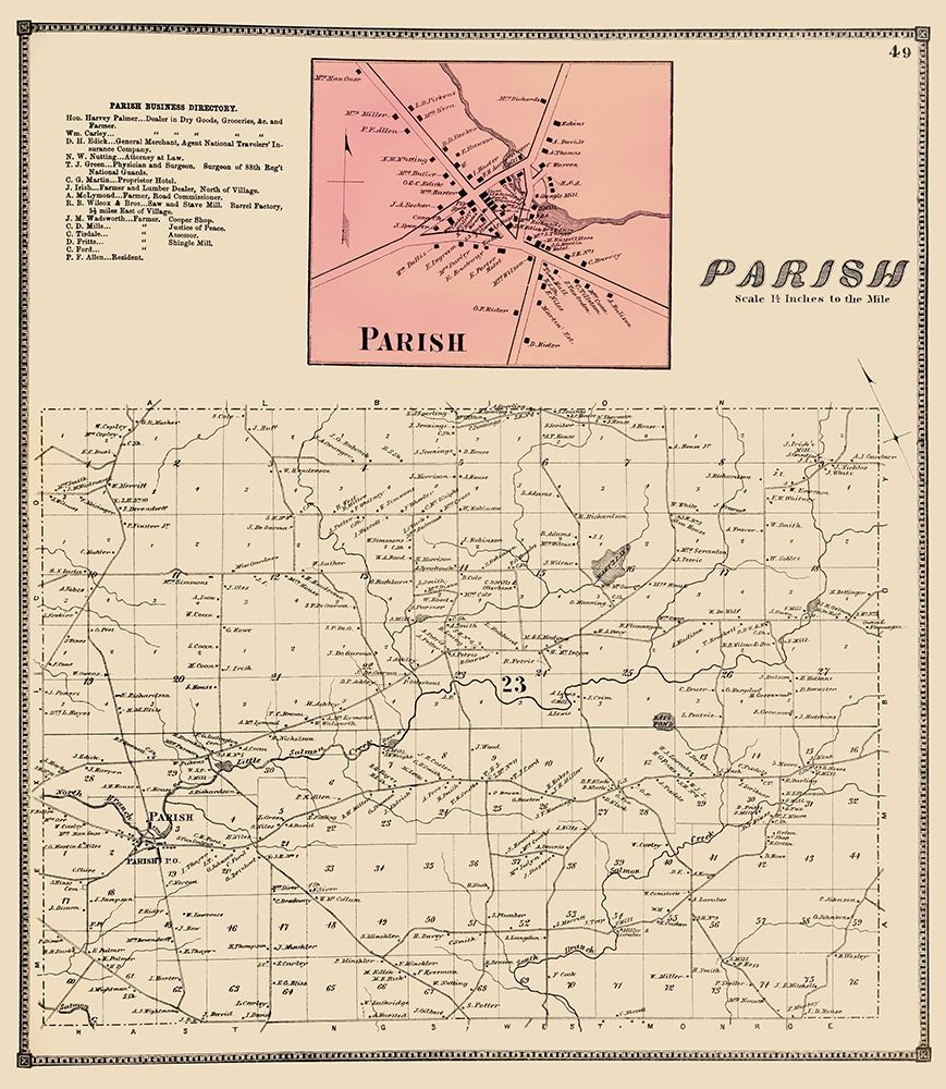 Parish New York Landowner - Stone 1866