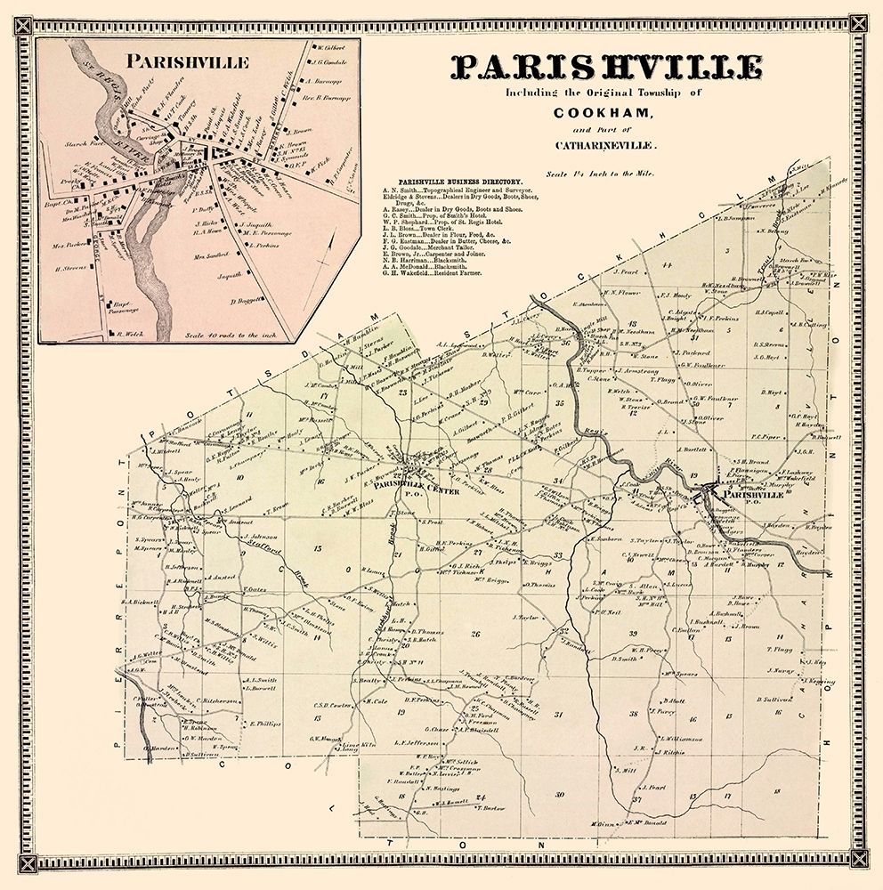 Parishville New York Landowner - Stone 1865