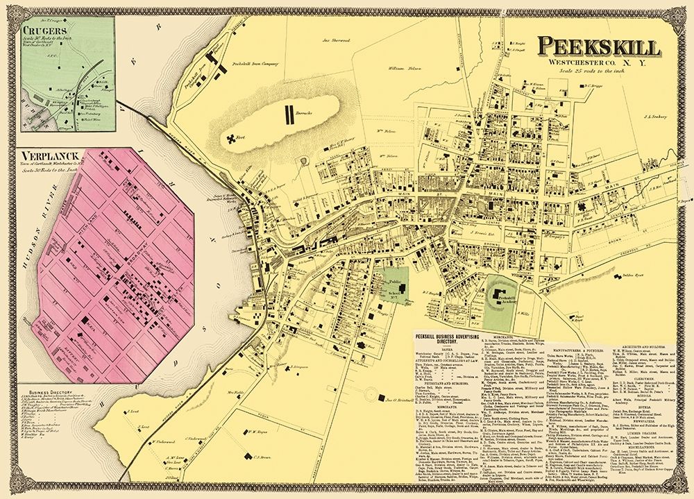 Peekskill New York Landowner - Beers 1868