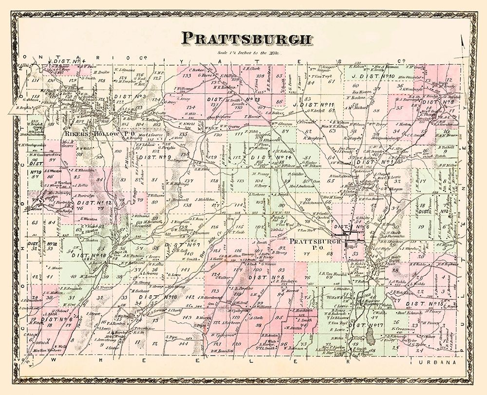 Prattsburgh New York Landowner - Beers 1873