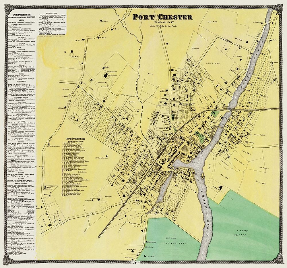 Port Chester New York Landowner - Beers 1868