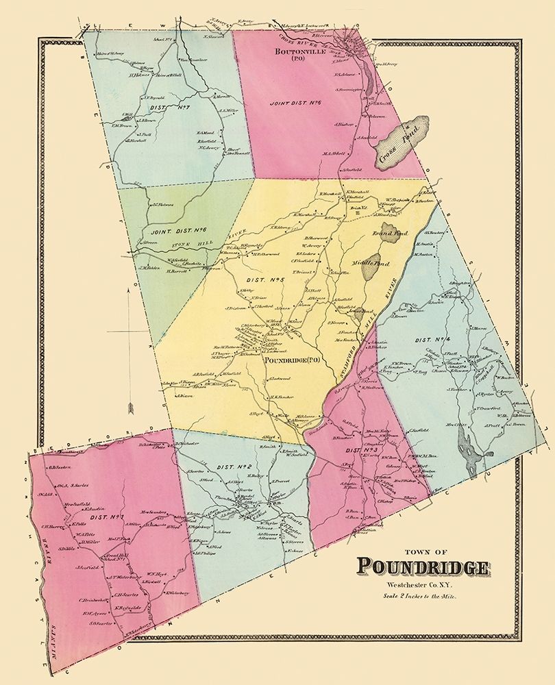 Poundridge New York Landowner - Beers 1868