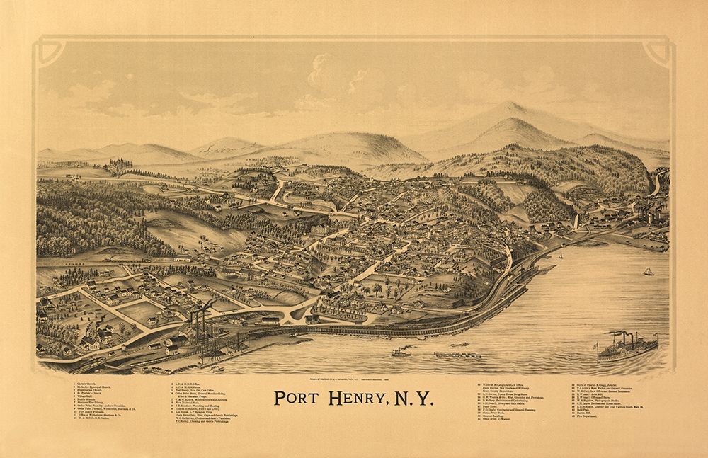 Port Henry New York - Burleigh 1889
