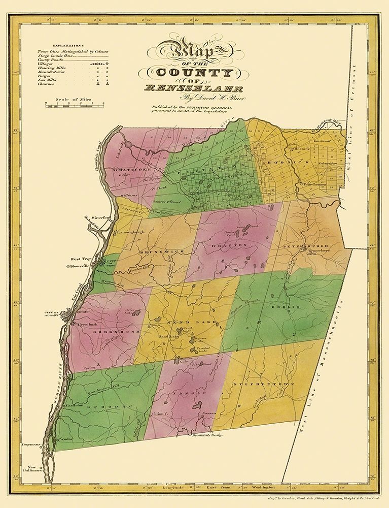 Rensselaer New York Landowner - Burr 1829