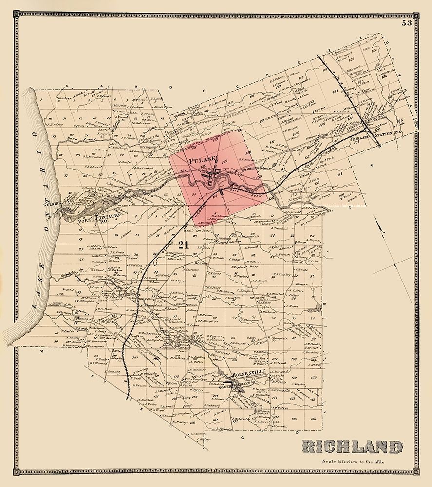 Richland New York Landowner - Stone 1866