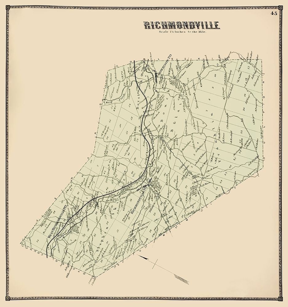 Richmondville New York Landowner - Stone 1866
