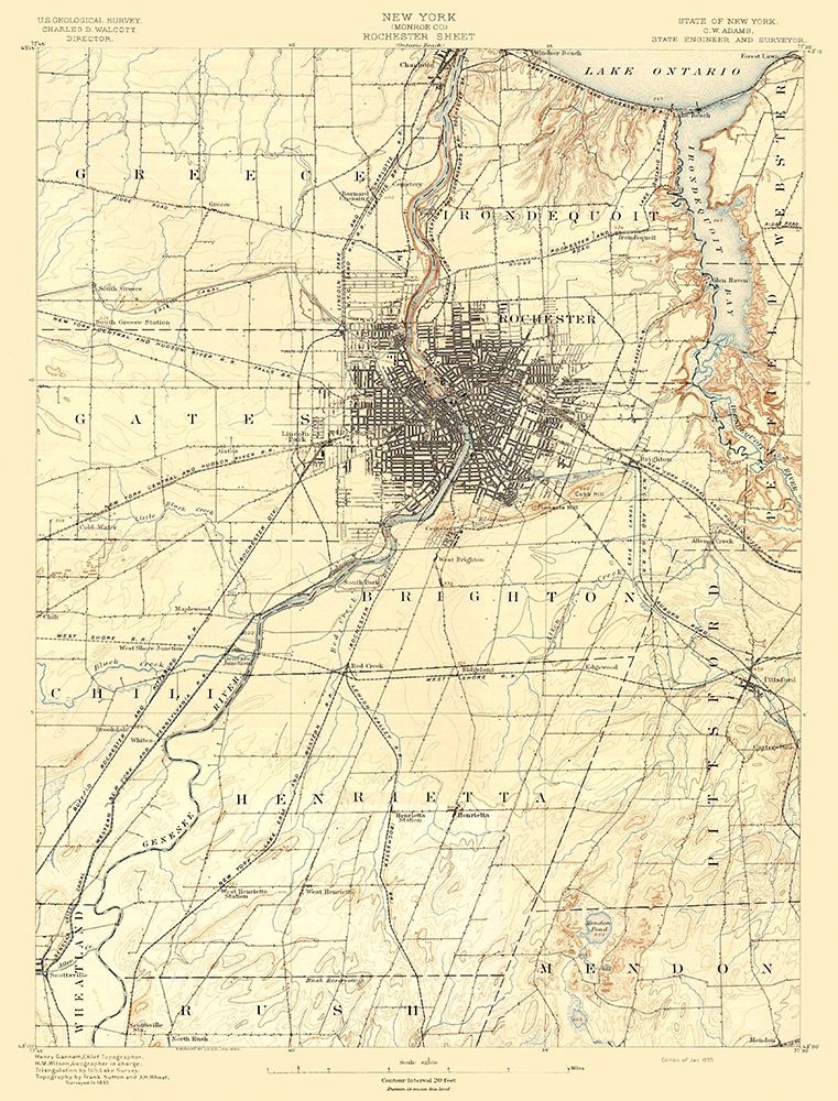 Rochester New York Sheet - USGS 1895