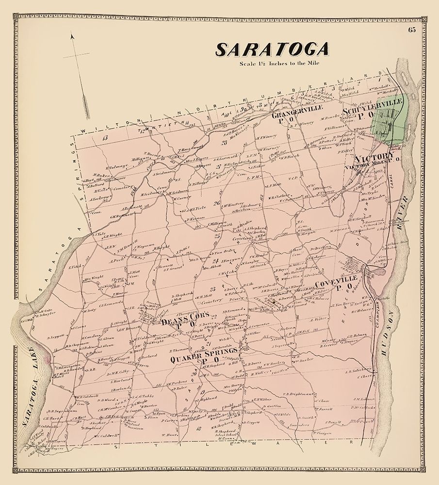 Saratoga New York Landowner - Stone 1866