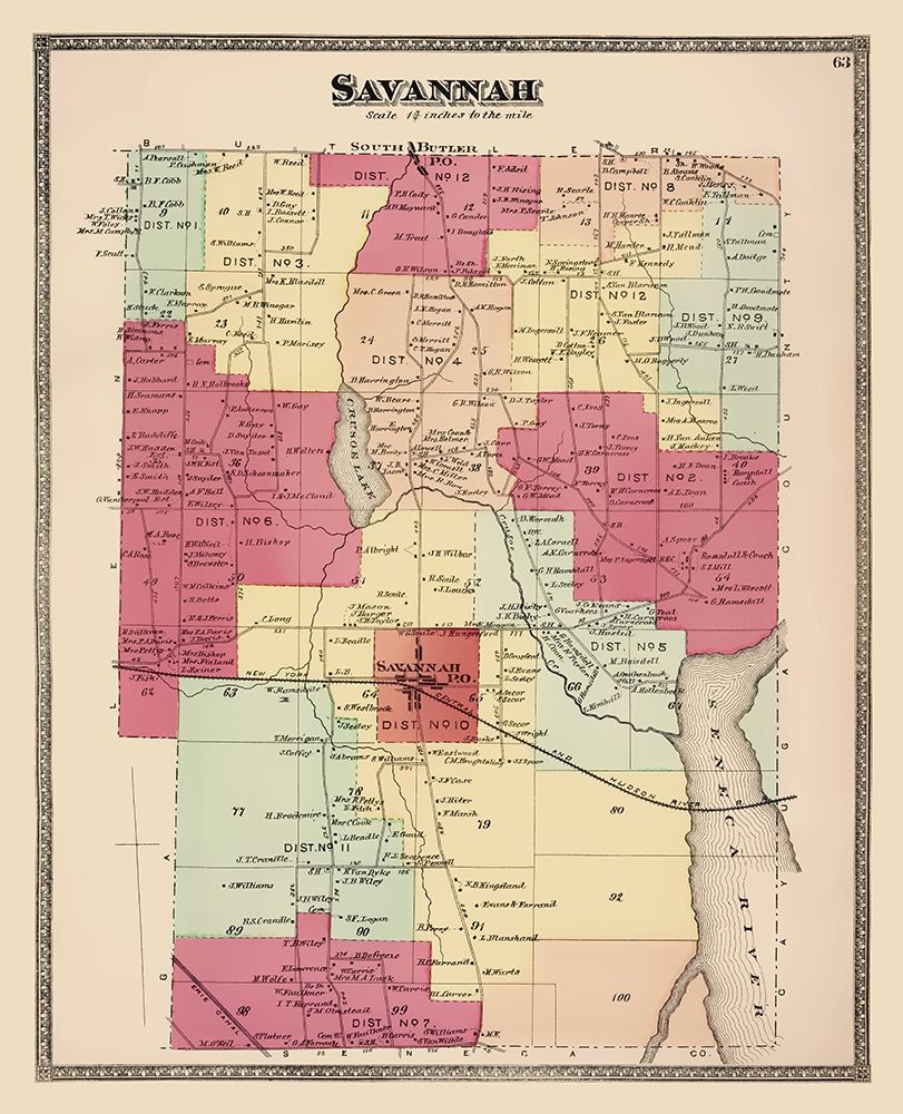 Savannah New York Landowner - Beers 1874