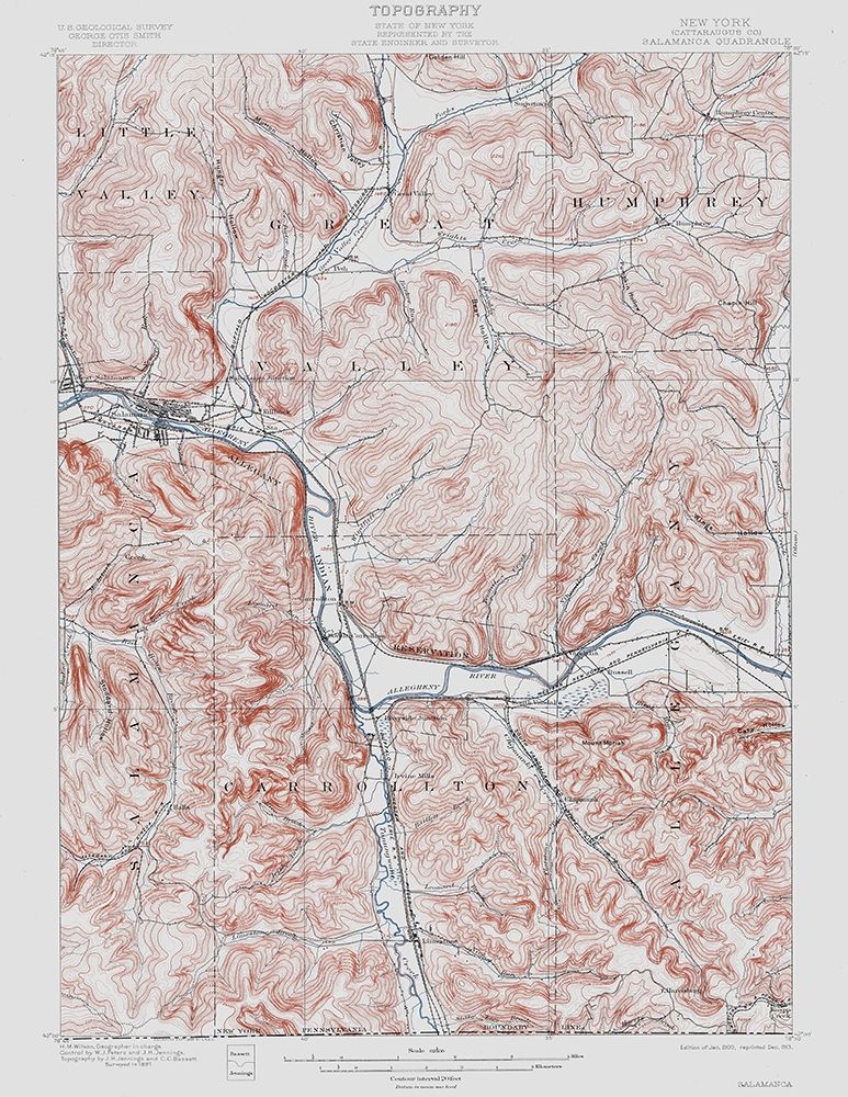 Salamanca New York Quad - USGS 1900