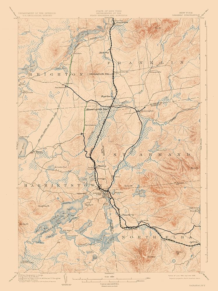 Saranac New York Quad - USGS 1904