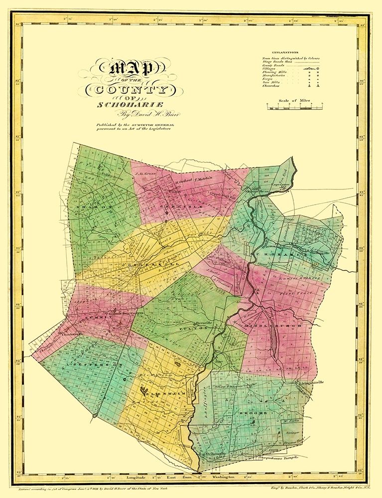 Schoharie New York Landowner - Burr 1829