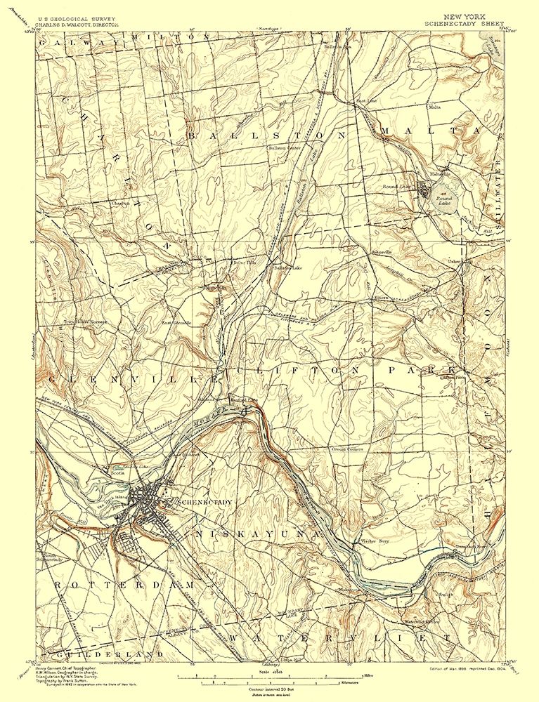 Schenectady New York Quad - USGS 1898