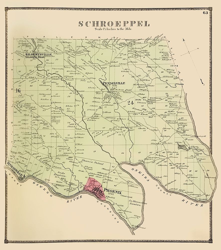Schroeppel New York Landowner - Stone 1866