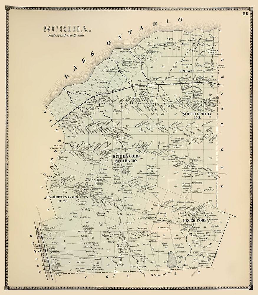 Scriba New York Landowner - Stone 1866