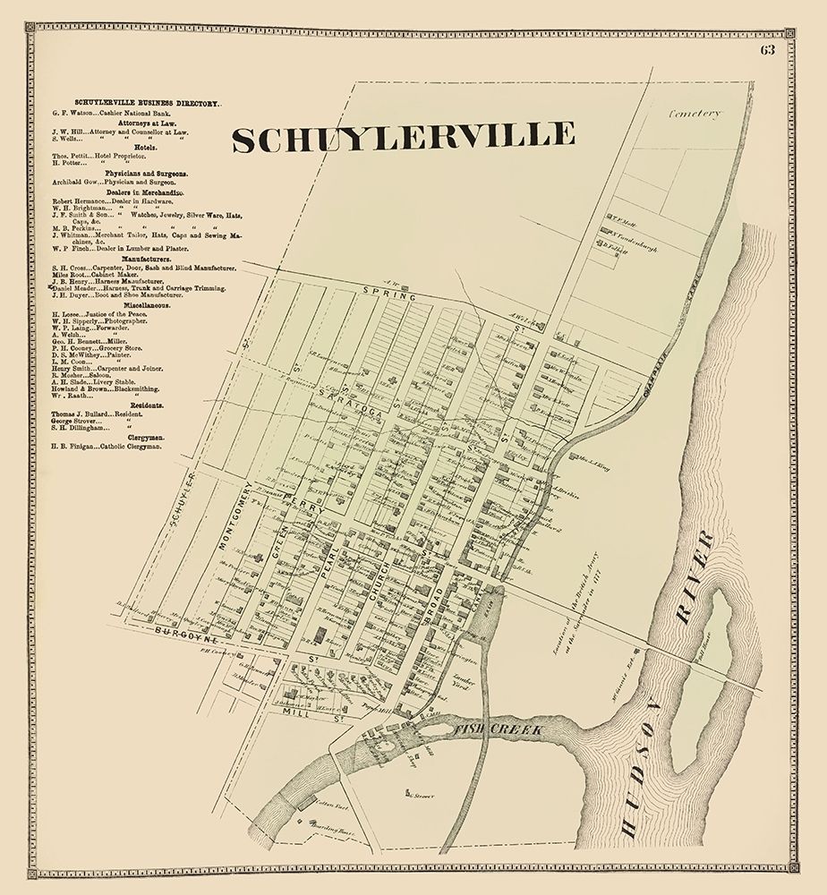 Schuylerville New York Landowner - Stone 1866